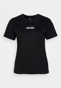 T-shirt en coton noir manches courtes avec logo blanc "ellesse" centré sur la poitrine, doté d'un col rond et d'une coupe régulière.