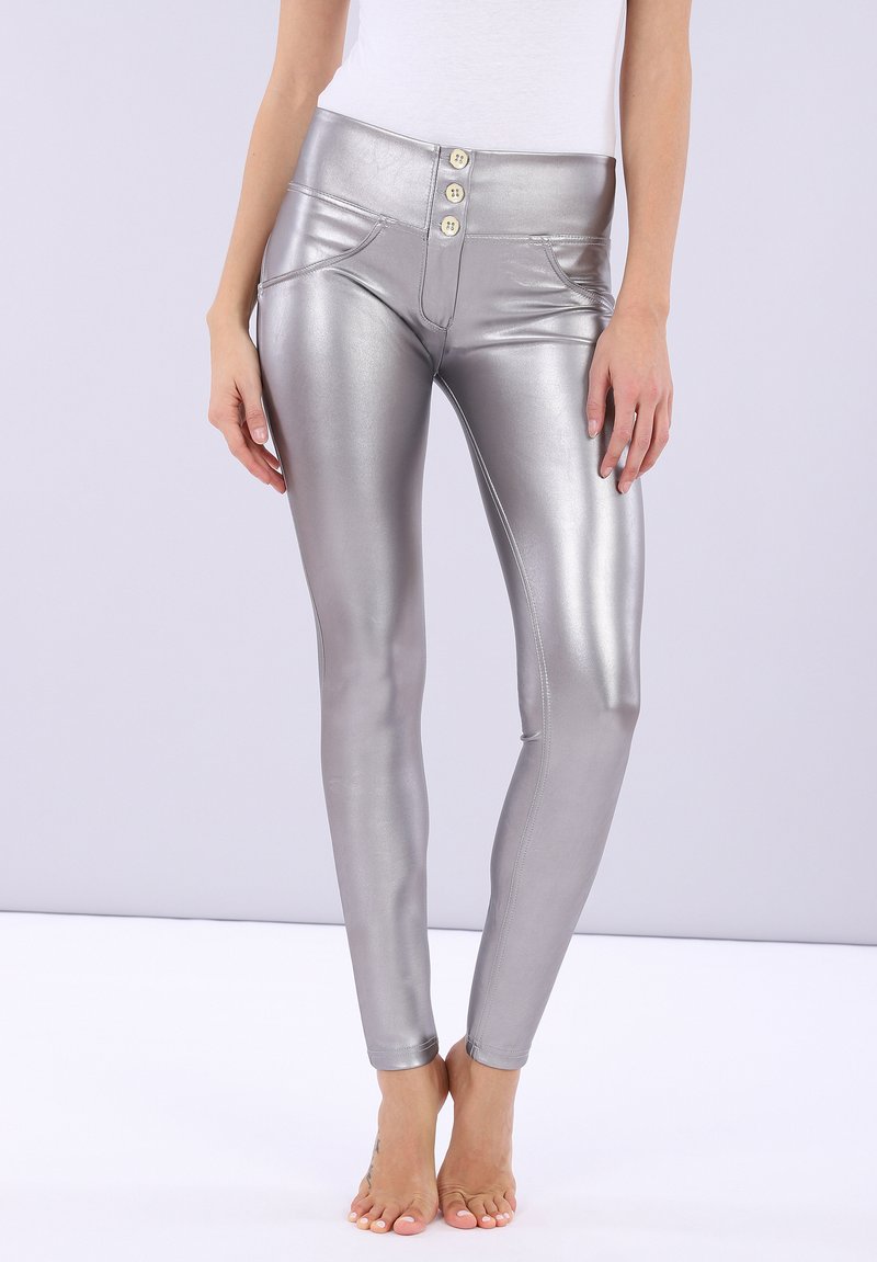 Freddy DONNA SKINNY IN METALLIZATA OPACA - Leggings - grigio