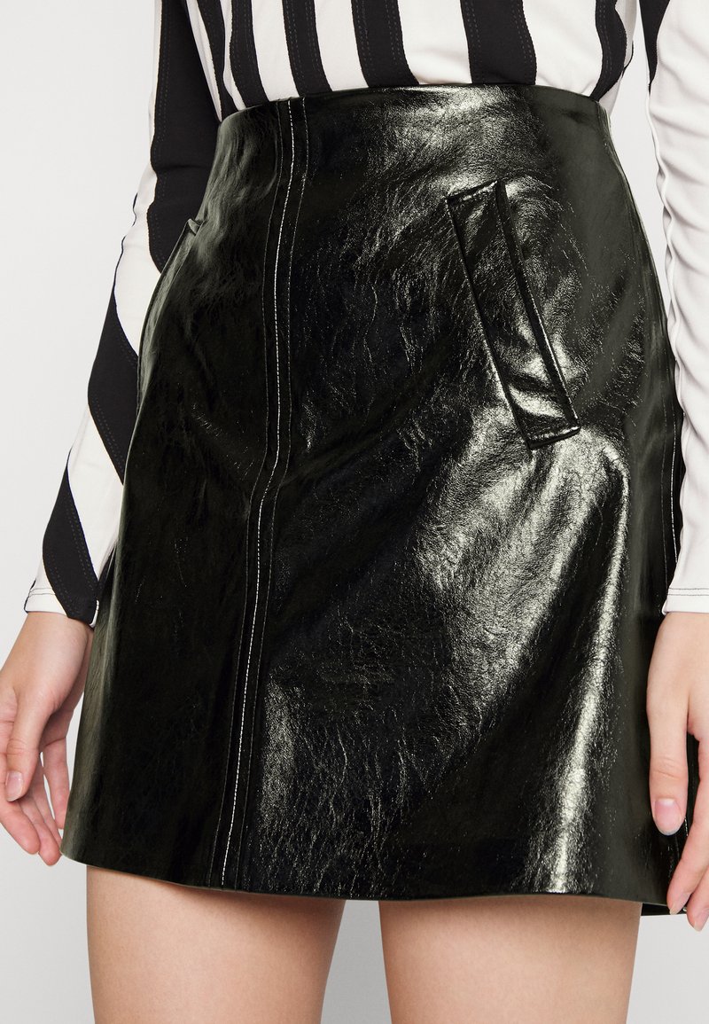 dkny leather skirt