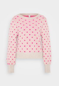 ONLKIRA PUFF - Striktrøje - pumice stone/super pink
