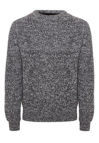 Maglione lavorato a maglia con motivo mélange in bianco e nero. Vestibilità regolare con maniche lunghe, scollatura a girocollo e polsini e orlo a costine. Texture morbida.