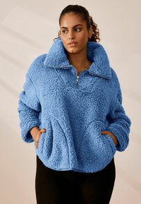 Next BORG HALF ZIP - Felpa in pile - bright blue