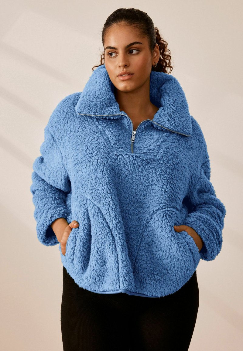 Next BORG HALF ZIP - Felpa in pile - bright blue