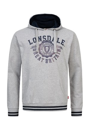 Lonsdale NORMALE PASSFORM DACCOMBE - Hoodie - marl grey/navy