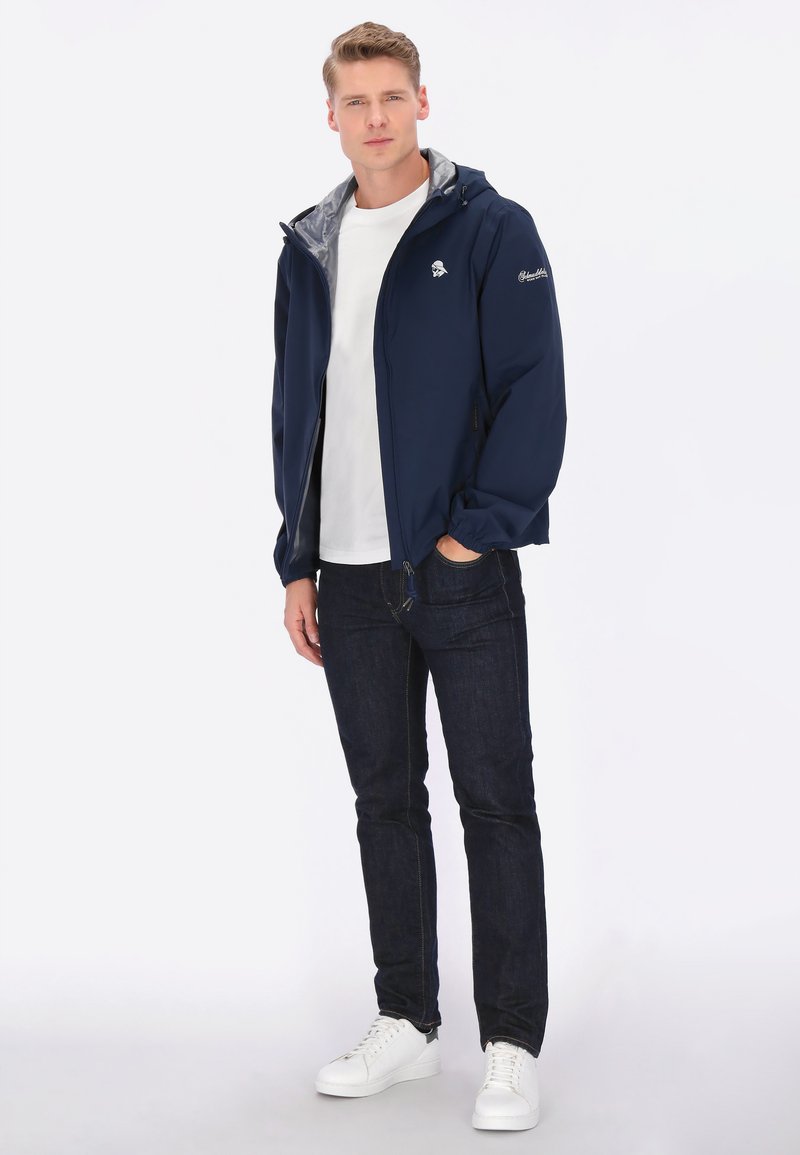 Giacca Impermeabile HAGLOFS Uomo XS Windbreaker Blu Con Zip In Nylon
