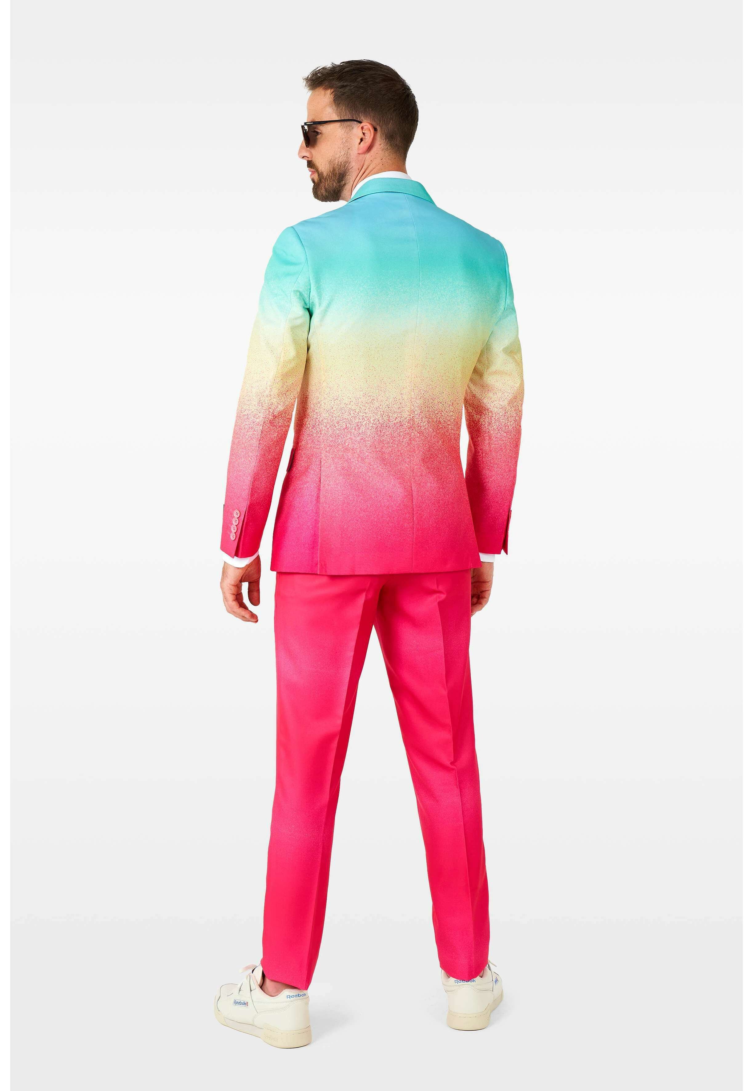 pink tie dye suit