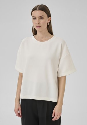 My Essential Wardrobe HELLE EMB BOXY - Basic T-shirt - snow white