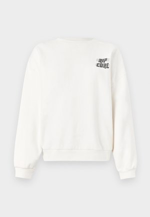 Valge ümarlõikelise kaelusega pusa, millel on pikad varrukad ja väike must "O'Neill" logo vasaku ülakõhu piirkonnas.