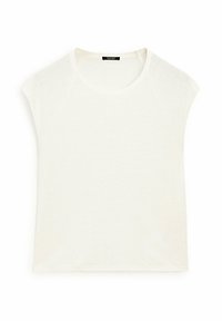 Hvid kortærmet t-shirt med rund hals og glat tekstur, med en afslappet pasform og uden synlige mønstre eller accenter.