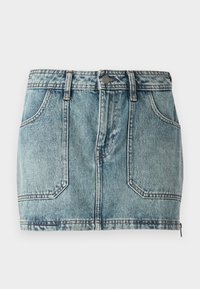 GO SIDE ZIP SKIRT - Miniskjørt - stone blue denim
