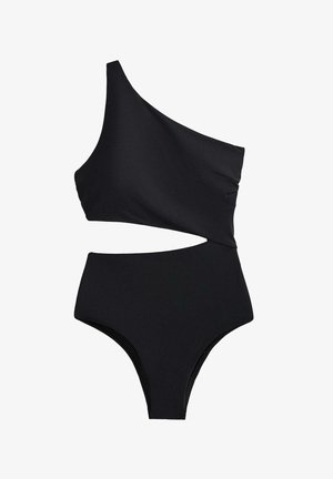OYSHO, SHAPEWEAR-EFFECT KNOT HALTER - Costume da bagno - black