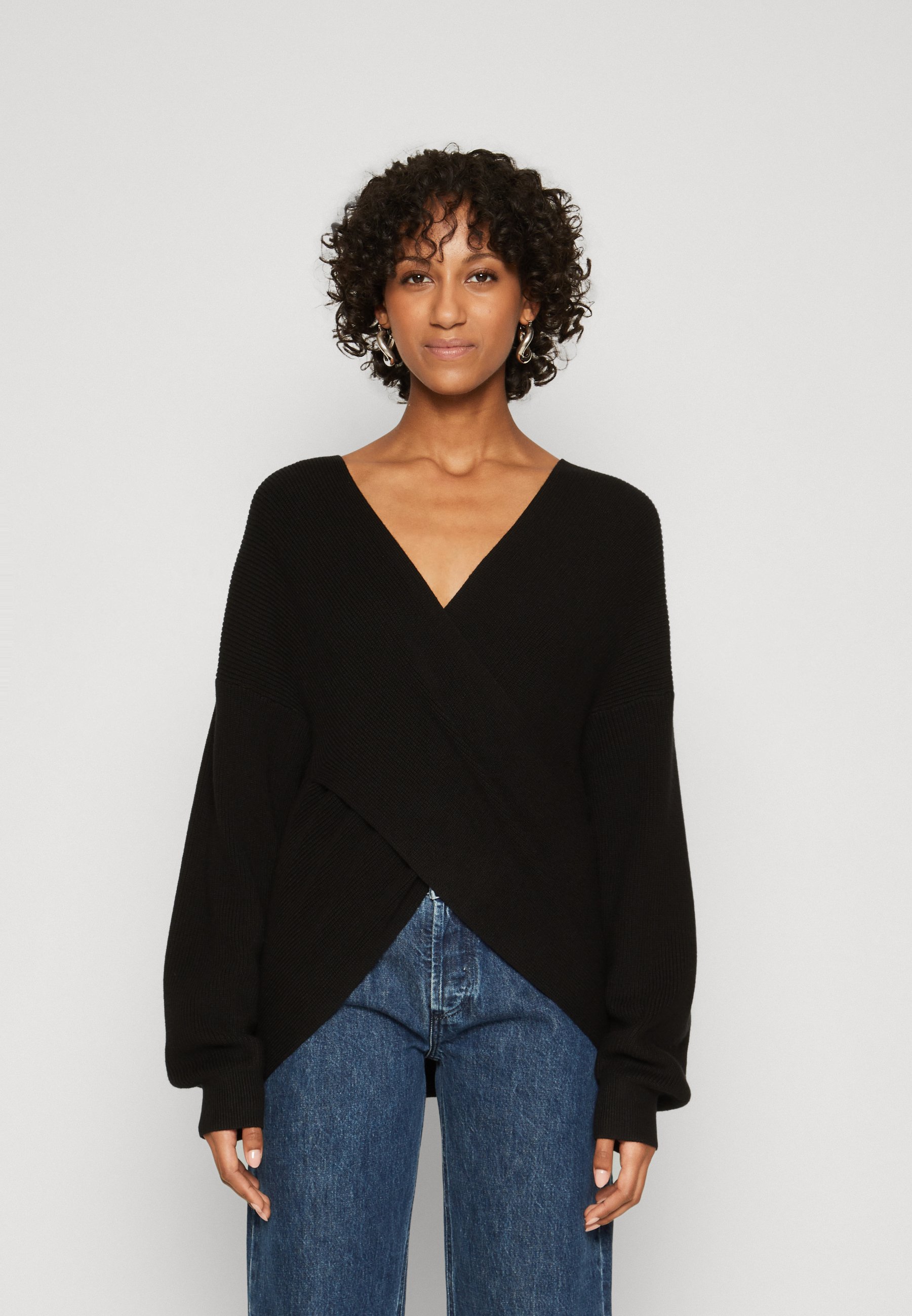 MSCH Copenhagen RACHELLE WRAP - Strickpullover - black/schwarz 