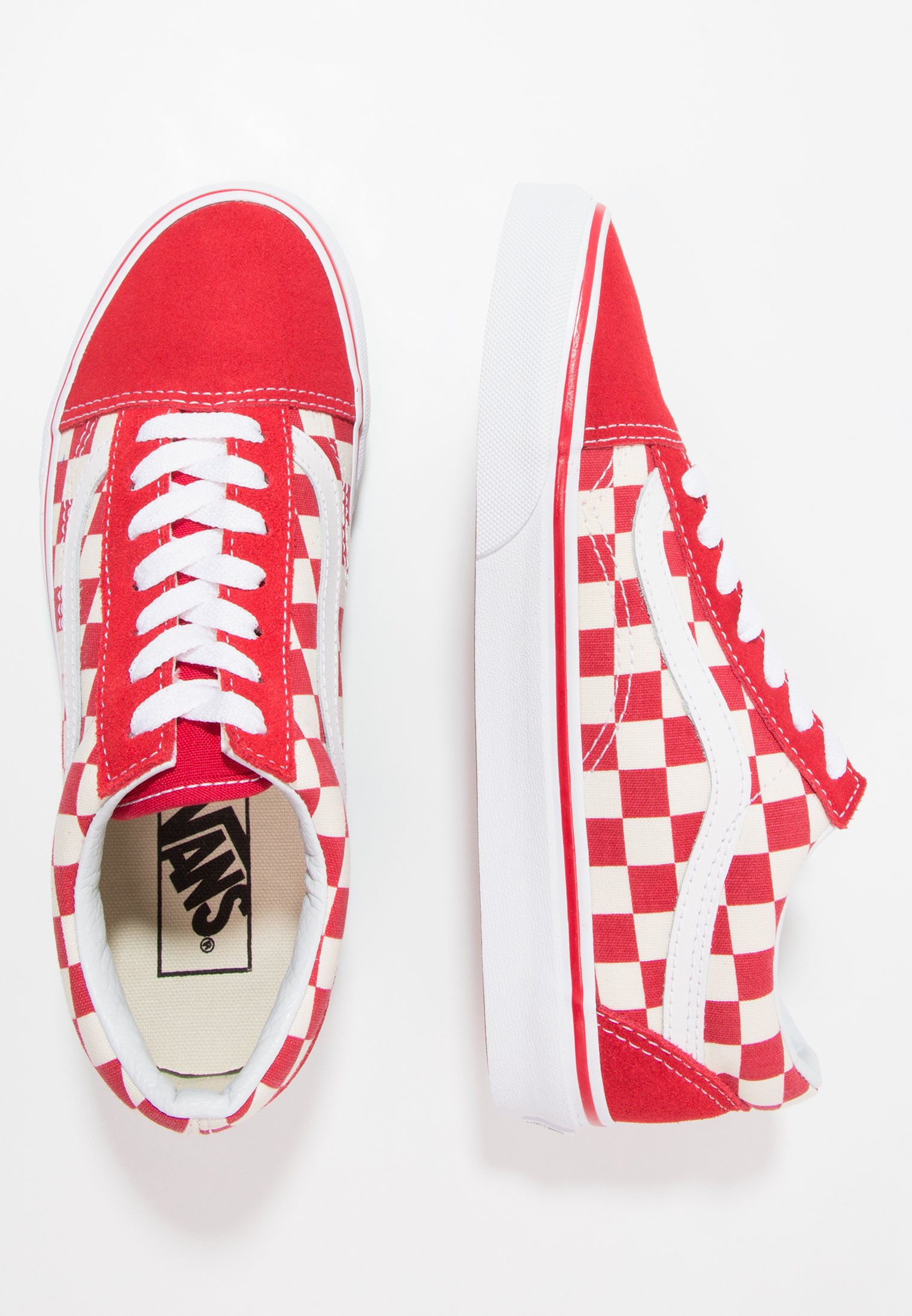 red and white vans