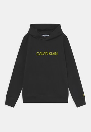 INSTITUTIONAL LOGO HOODIE UNISEX - Felpa con cappuccio - black/acid