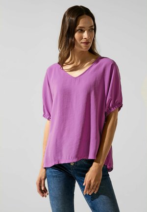 MIT GERAFFTEM HALBARM - Blouse - lila