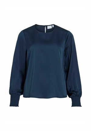 VILA, LONG SLEEVED TOP VIELLETTE ROUND NECK - T-shirt à manches longues - navy blazer