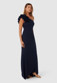 Forever New LEANNE ONE SHOULDER RUFFLE DRESS - Koktajl obleka/za zabavo - navy