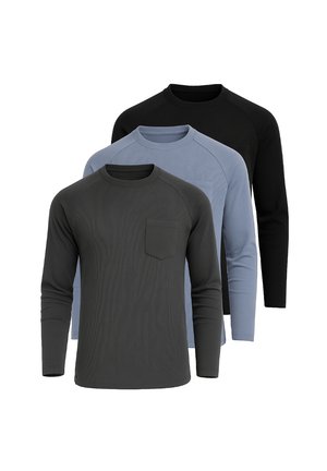 PACK OF 3 - Long sleeved top - blue/black/graphite