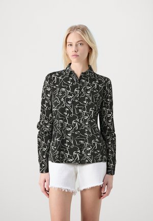 ONLNOVA LIFE LUX ROWE - Button-down blouse - black