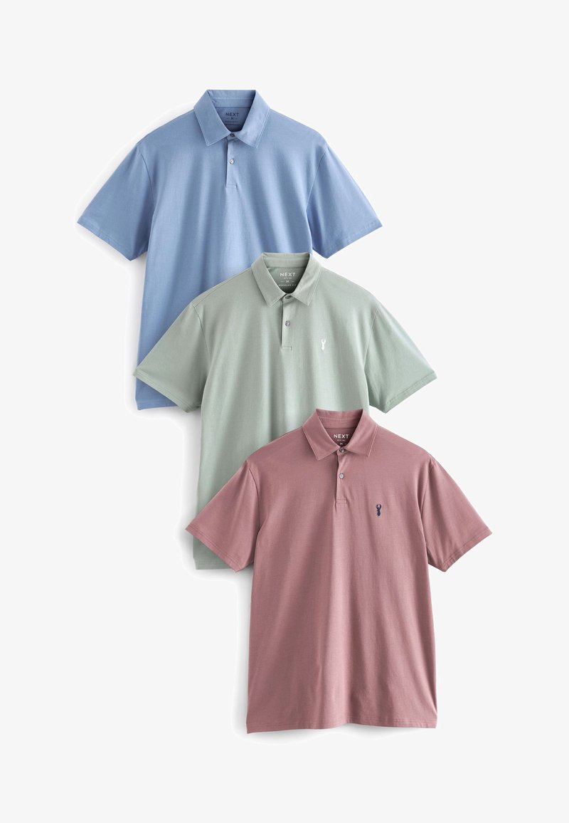 Next THREE PACK - Polo marškinėliai - blue pink green pastel