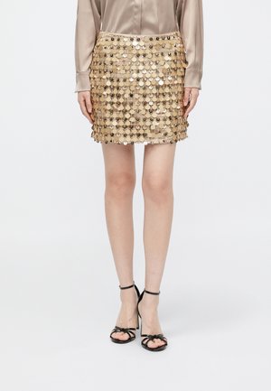 FALLON MINI SEQUIN SKIRT - Mini skirts  - gol-coloured