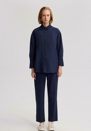 LINEN LOOK - Camicia - navy blue