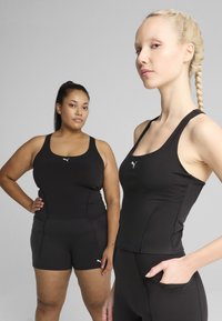 Puma - W SHAPELUXE 2IN1 TANK - Topper - black white Miniatyrbilde 1