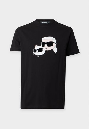 KARL LAGERFELD, CREWNECK - Тениска с щампа - black