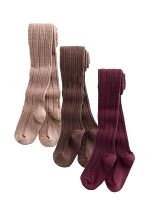 Next, 3 PACK CABLE - Panty - pink berry red and chocolate brown