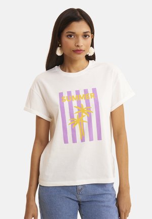 PALM TREE - T-shirt con stampa - white