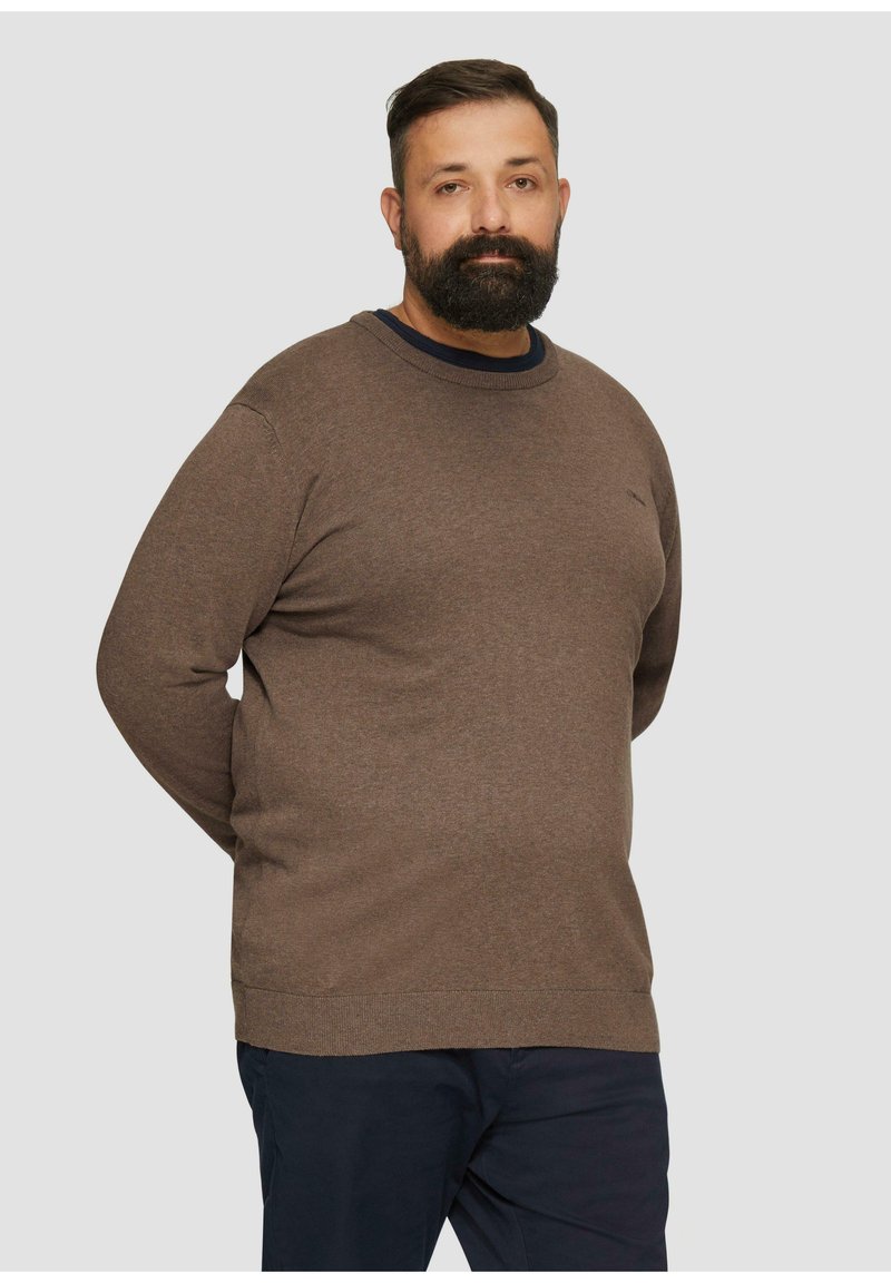 s.Oliver MIT CREWNECK - Strickpullover - cognac