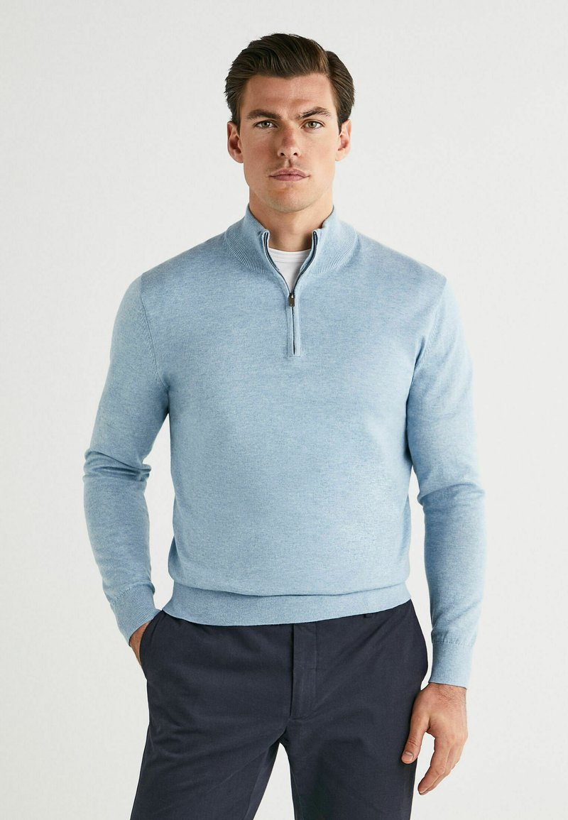 Herren Strickjacken | Hackett London HZIP Strickpullover blue marl/blau - TR77260 Herren Strickjacken | Hackett London HZIP Strickpullover blue marl/blau - TR77260