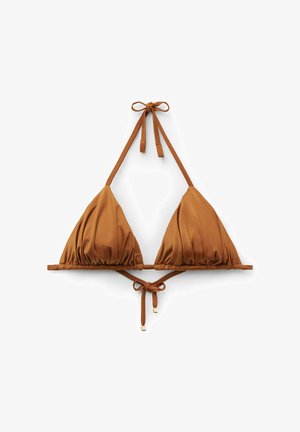 Calzedonia, SHINY SATIN TRIANGLE - Top de bikini - sand