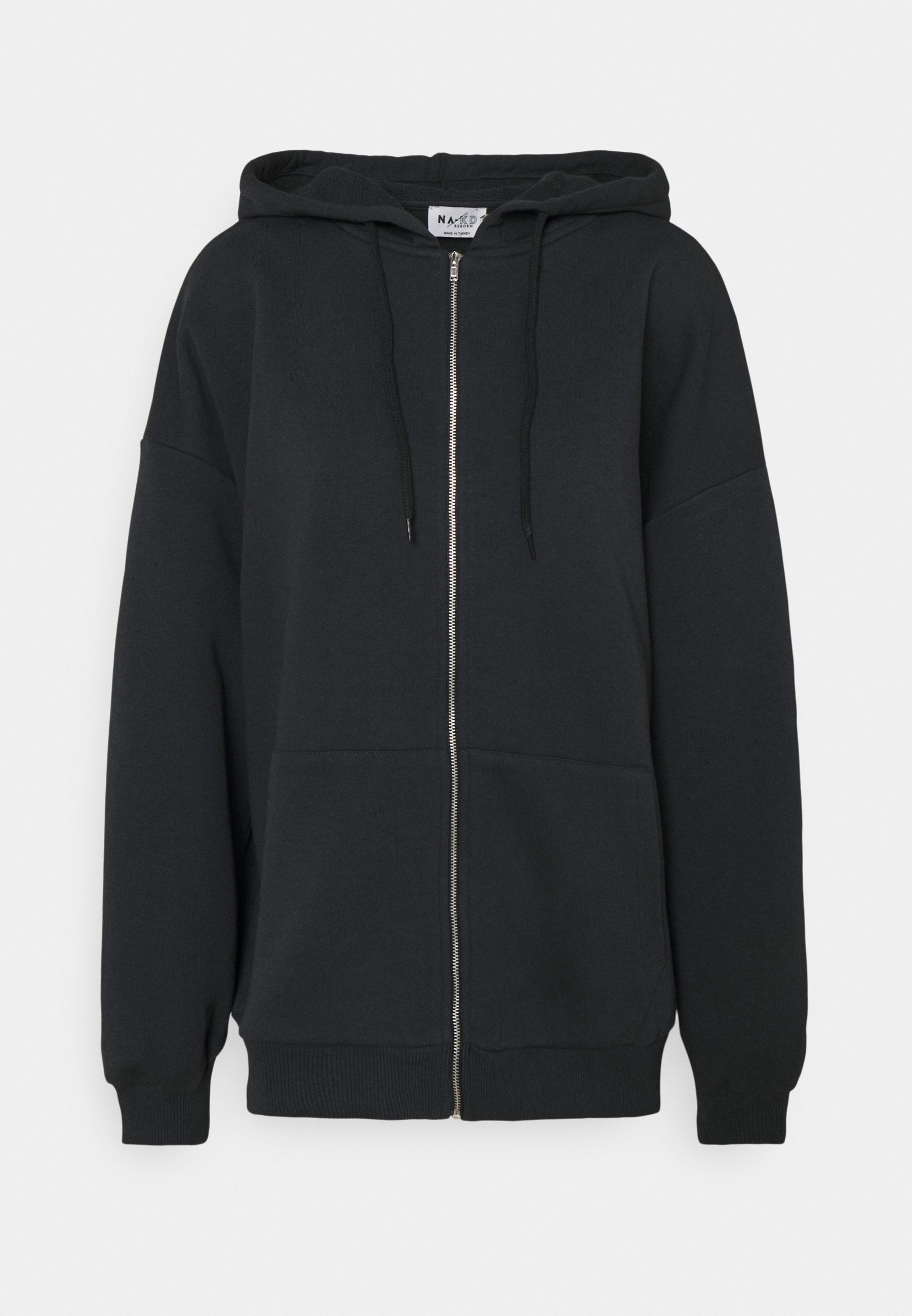 NA-KD Zip-up sweatshirt black (Pre-owned) Zalando