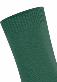 Dark green ribbed knit fabric sleeve with a thicker textured cuff at the top, shown against a white background.