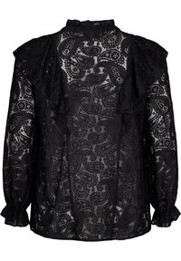 Zizzi MIT RÜSCHENDETAIL - Bluza s gumbima - black