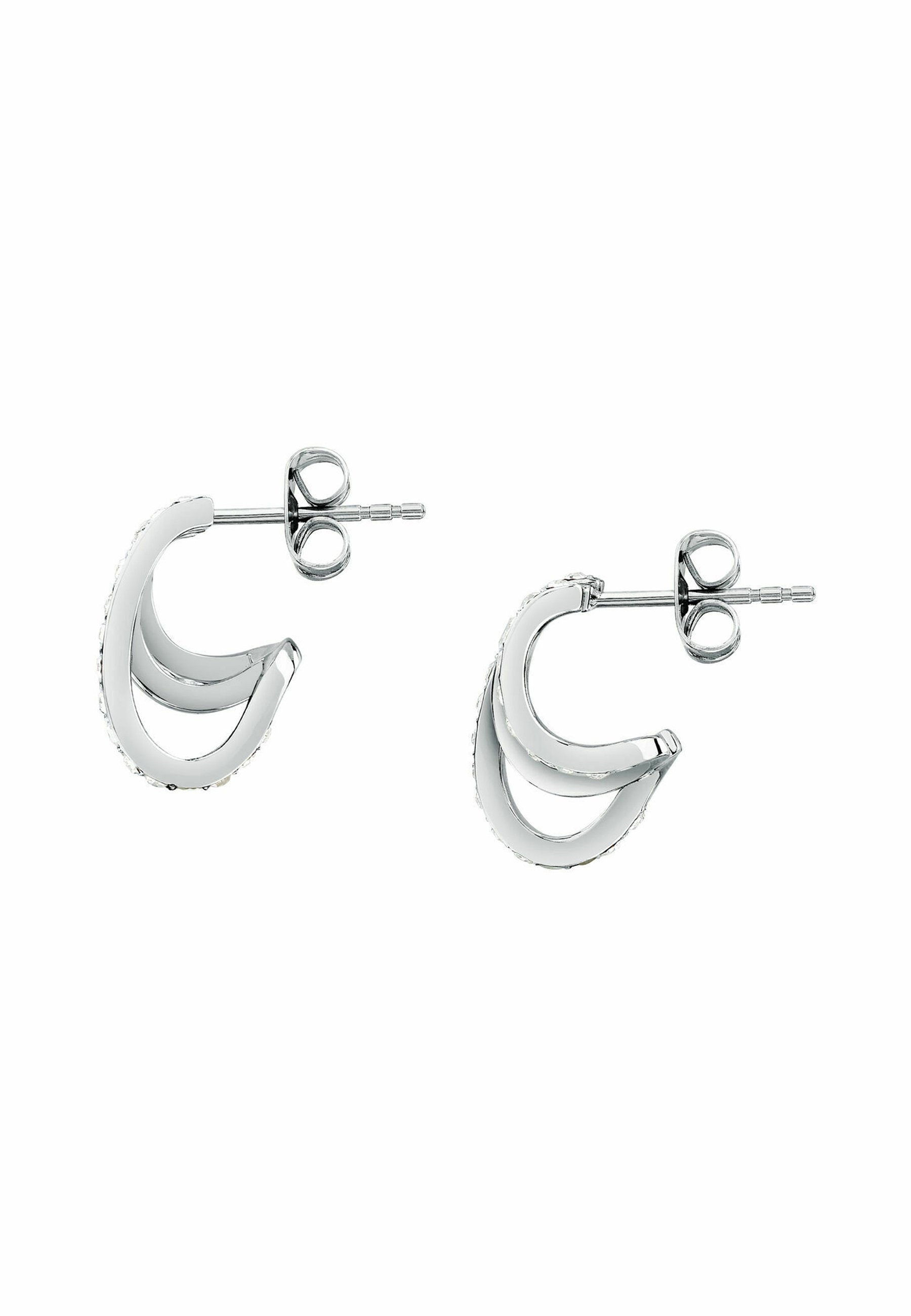 Orecchini MORELLATO Collezione LUNAE: Acciaio Inox Con Zirconi E Perle D'acqua Dolce, Lunghezza 25mm