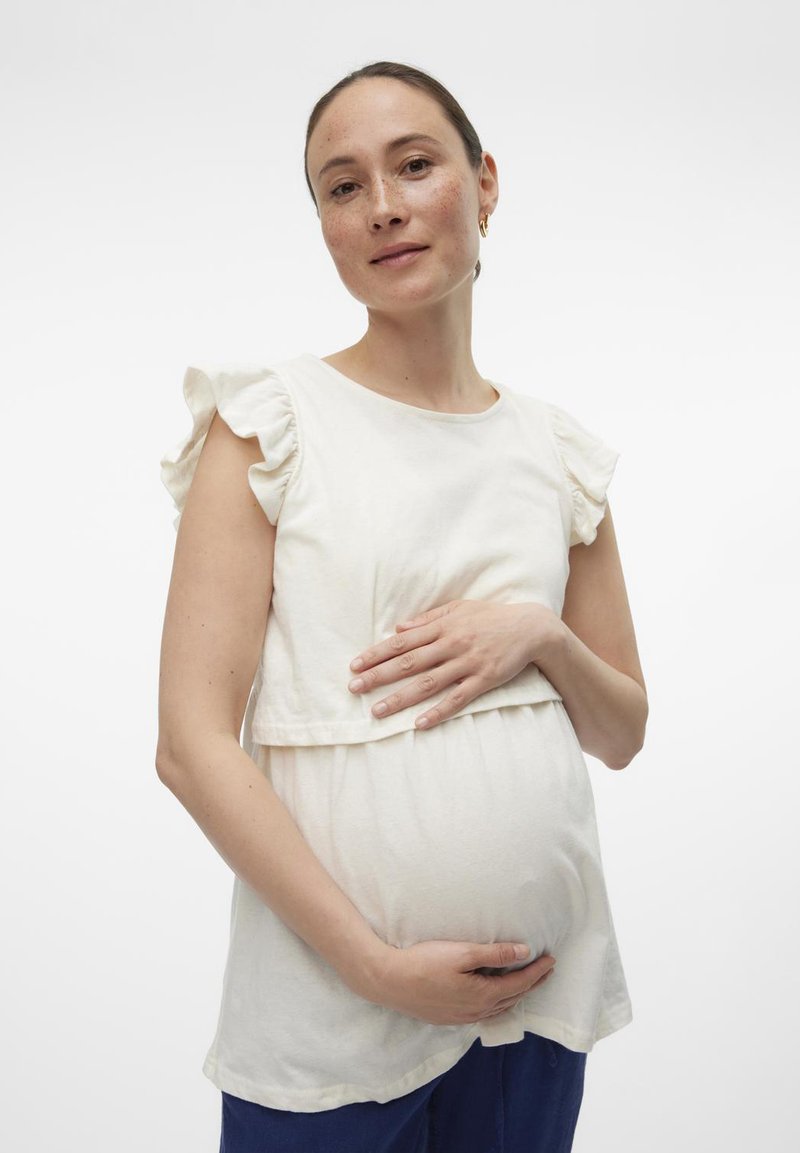 MAMALICIOUS MLERICA JUNE CAP - Trükipildiga T-särk - whitecap gray