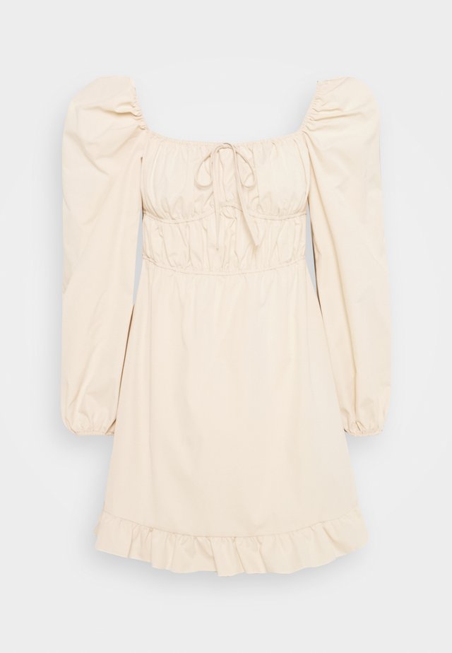 BALLOON SLEAVE FRILL EDGE DRESS - Cocktailkjole - baby pink