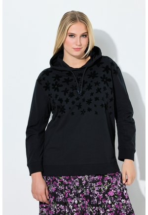 FLOCKED FLORAL  - Hoodie - black