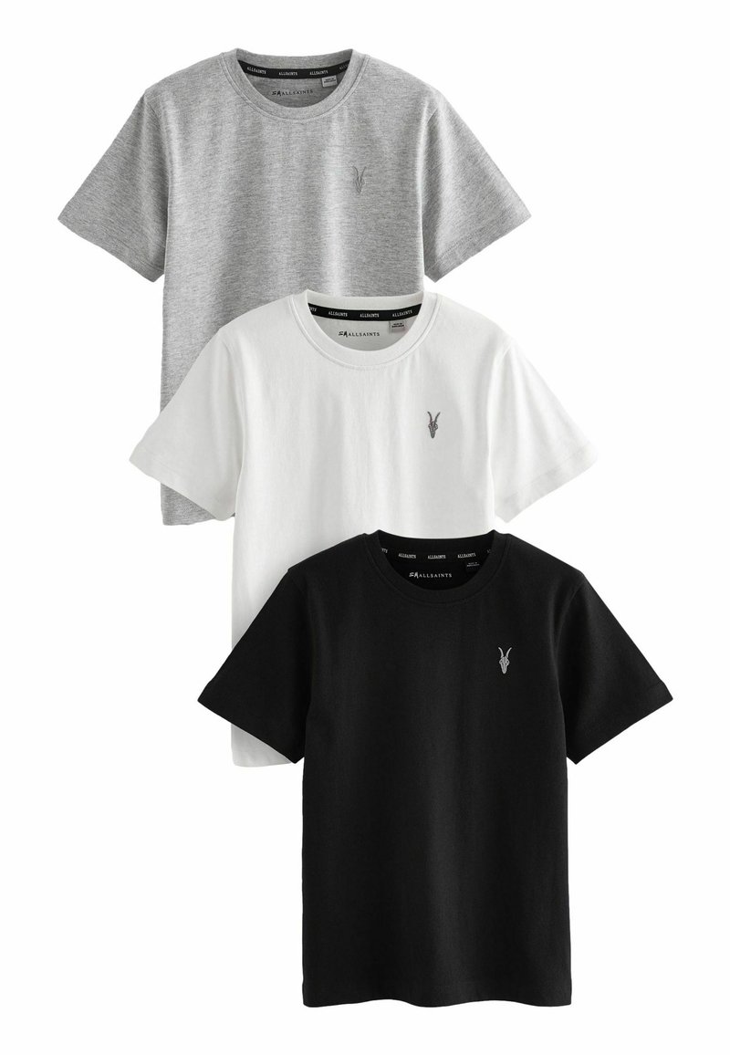 smALLSAINTS REGULAR FIT BRACE CREW 3 PACK - Základné tričko - black grey