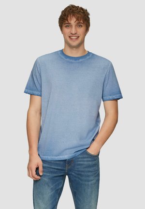 QS, GEWASCHENES  MIT RUNDHALSAUSSCHNITT - T-shirt basique - hellblau