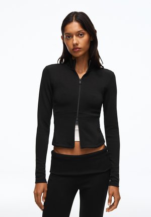 Bershka, JACKET - Sweatjakke - black