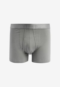 Sivé boxerky vyrobené z mäkkej látky, s pohodlným elastickým pásom s embosovaným nápisom "NEXT" a priliehavým strihom so švovými detailmi.