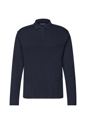 Street One MEN, LANGARM POLOSHIRT IN UNIFARBE - Polo - dark ink blue