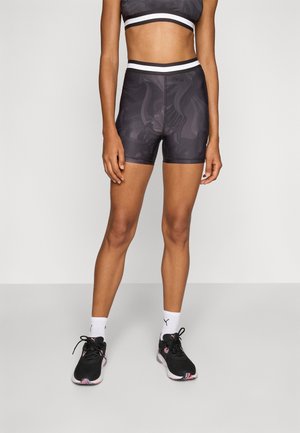STRONG FLORAL RIBBON SHORT  - Leggings - black
