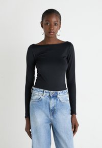 Hollister Co. EMEA FLAT SEAMLESS BOAT NECK - Ilgarankovis viršutinės dalies drabužis - casual black
