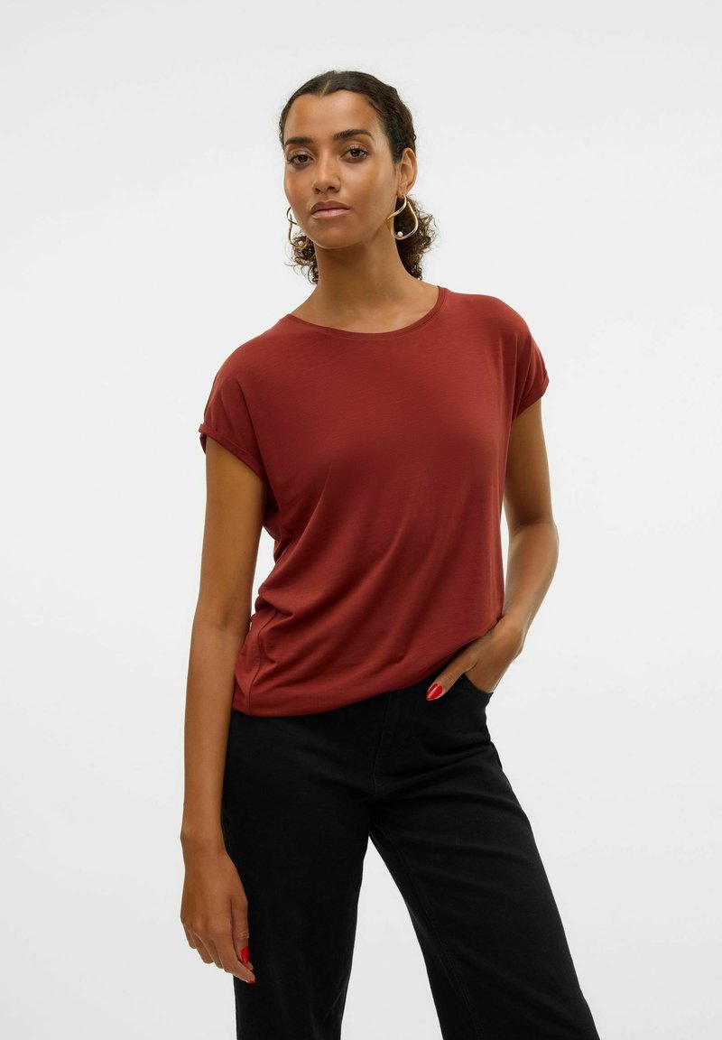 Vero Moda STRETCH AVA - T-Shirt basic - bordeaux
