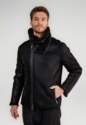 MATTEO - Giacca di pelle - black