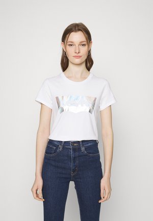 PIECES T-shirt Donna Pcbillo New Tee Noos - Maglia A Righe Mare Con Scollo A V - Vestibilità Loose